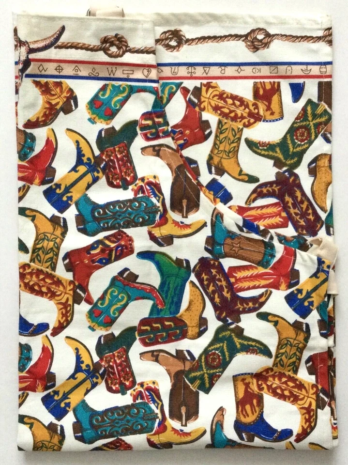 KAY DEE Designs Chef Bib Apron 'Barn Dance' Cowboy Boots Cotton NEW! CRISP!! - Image 4 of 4