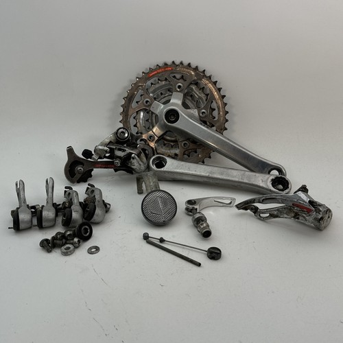 Vintage Shimano Road Bike Parts Lot STX IG Crank Derailleurs Alivio Brakes L01