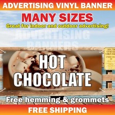 HOT CHOCOLATE Advertising Banner Vinyl Mesh Sign coffee cappuccino cocoa tea bar