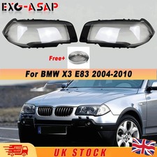 2x Left+Right Headlight Lens Shell Cover+Glue Lampshade For BMW X3 E83 2004-2010