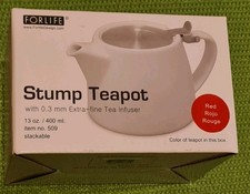 Forlife RED Stump Stackable 13oz (400ml) Teapot & 0.33mm Extra- fine Tea Infuser