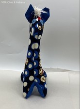 Lydia's Mission Giraffe Plush Handmade African Fabric Print Stuffed Animal Toy