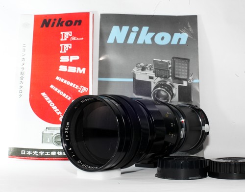 Very Rare [MINT Adapter] Nippon Kogaku Nikon Nikkor-Q 25cm 250mm f/4 Lens Japan