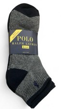 Polo Ralph Lauren Quarter Crew Classic Sport Socks 4, Shoe Sz 6-12.5. NEW 