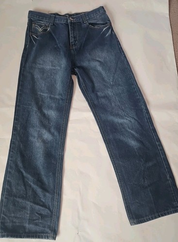 VTG Old Skool Jeans Kids 18 Blue Denim Baggy Y2k Hip Hop Skate Grunge Boys 28X28 - Picture 4 of 11