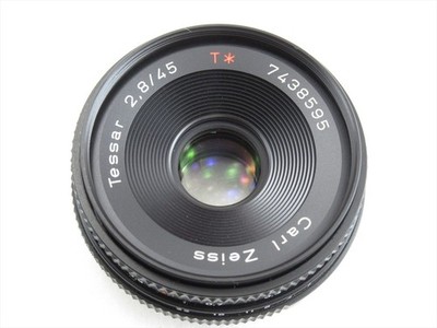 Carl Zeiss Tessar T* 45mm f/2.8 MMJ Lens w/ Contax P-Filter Hood