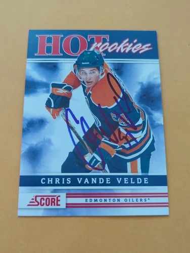 Chris Vande Velde Signed Edmonton Oilers Rookie Card
