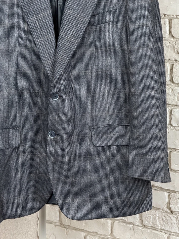 Chaqueta Blazer BRIONI For Wenberg Seda Cachemira Gris Cuadros Talla IT 50 Foto 4 de 4