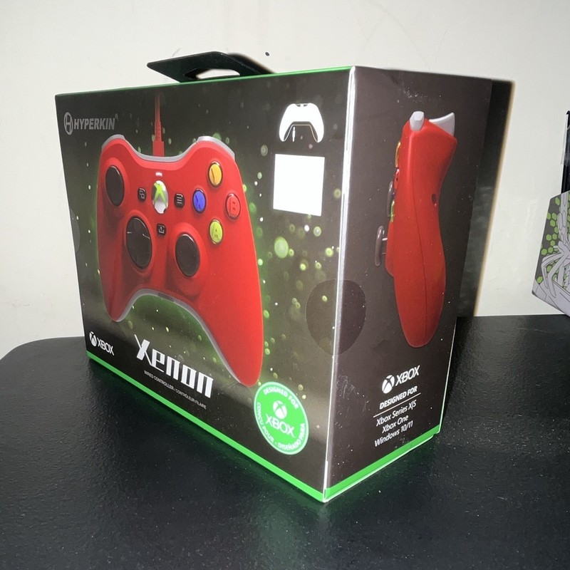 Hyperkin Xenon Red Wired Controller 10 ft Cable Xbox Series X|S One 360 PC