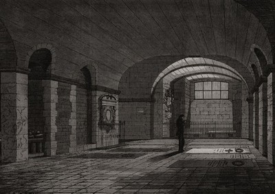 Artists' Corner in the crypt of St. Paul's: Landseer's grave. London 1860
