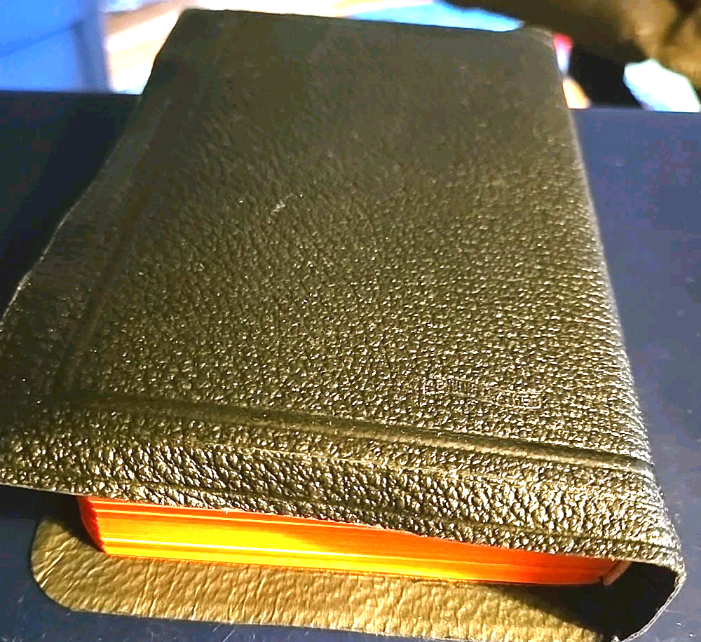 Red Embossed Box Young Folks Text World Holy Bible KJV, Black Leatherette & Original Box ...