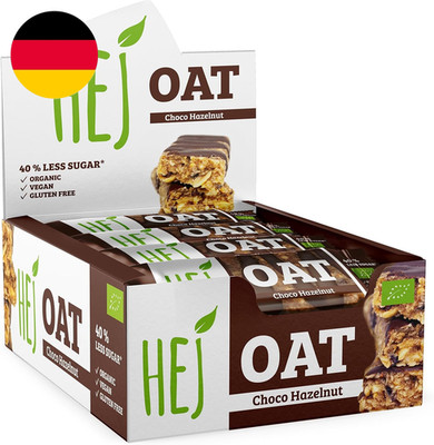 HEJ Oat Vollkorn-Hafer-Riegel - Bio-Müsliriegel Mit Haselnuss, Schokolade & Nuss