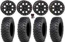 System 3 SB-7 15" Wheels Bk (4+3) 30" Savage XT Tires RZR Turbo S / RS1