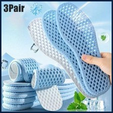 3 Pair Summer Cooling Insoles for Men Running Sports Shock Absorption Shoe Sole