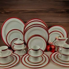 "Classics Burgundy" by Philip Kingsley - Service for 8 & Hostess Pieces - 36 pcs