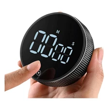 Magnetic Digital Kitchen Timer LED Display Rotary Countdown  Cooking Alarm ABS