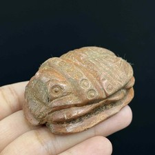 Very Old Ancient Egyptian Civilization Glazed Scarab With Inscription