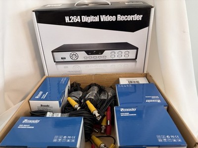 H.264 Digital Video Recorder Complete Set W-four Cameras And Hardware And Remote