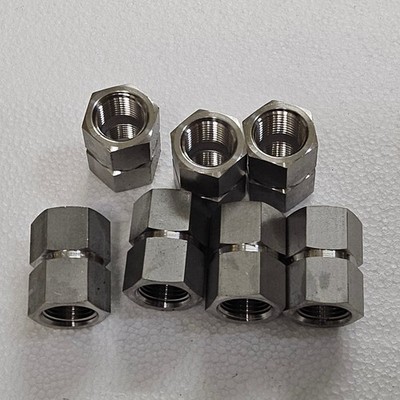 DK 316 N BUH Stainless Steel Hex Coupling Pipe Fittings 7 Piece Set NOS