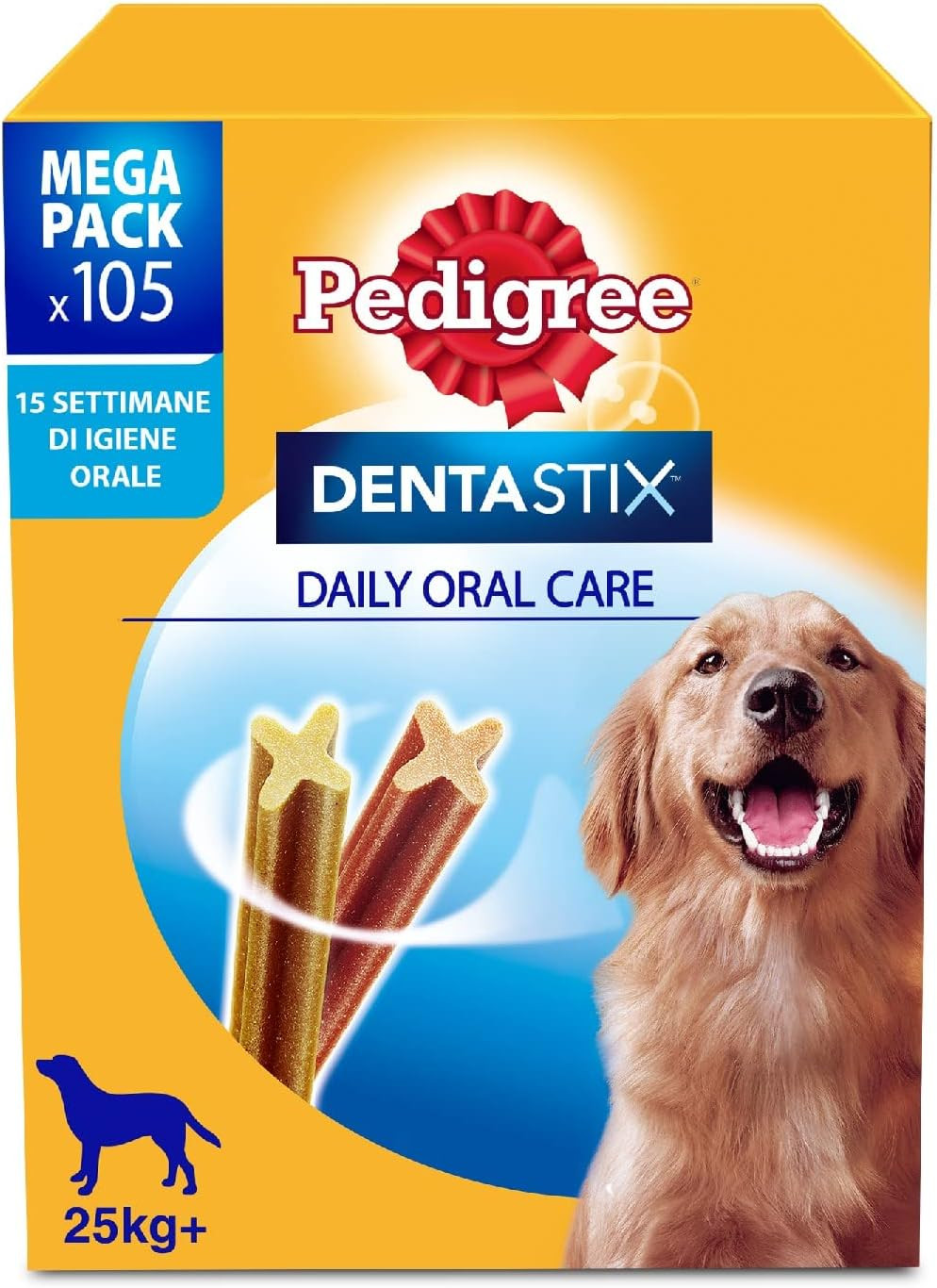 Pedigree Dentastix Cane Grande 105 Pezzi - Igiene Orale Quotidiana 25kg+