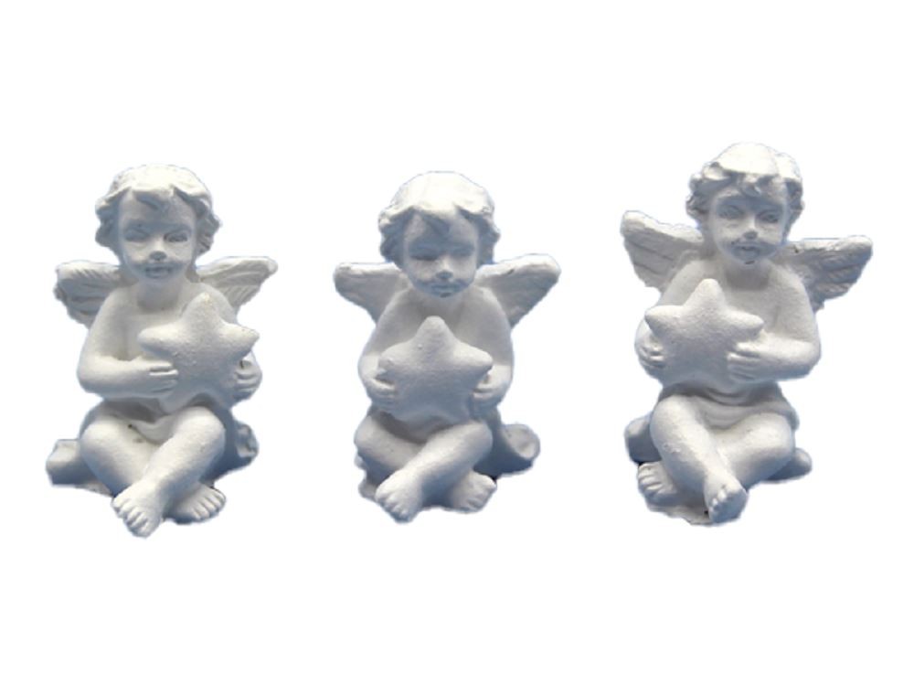 Dolls House 3 Sitting Cherub Statues Figurines Miniature 1:12 Scale Ornaments