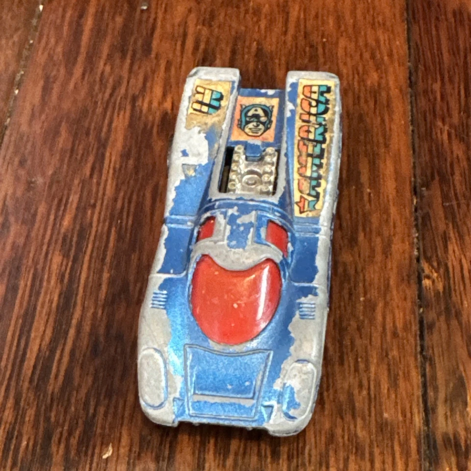 Capitán América Porsche 917 Corgi Juniors 1979 Marvel Metal Diecast Vintage Foto 2 de 4