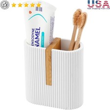 Durable Resin Toothbrush Holder Marble Design Non-Slip Bathroom Organizer New