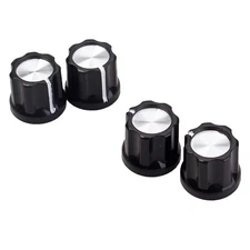 4 Pcs D-type Shaft Pot Guitar Knobs Aluminum Alloy Audio Potentiometer
