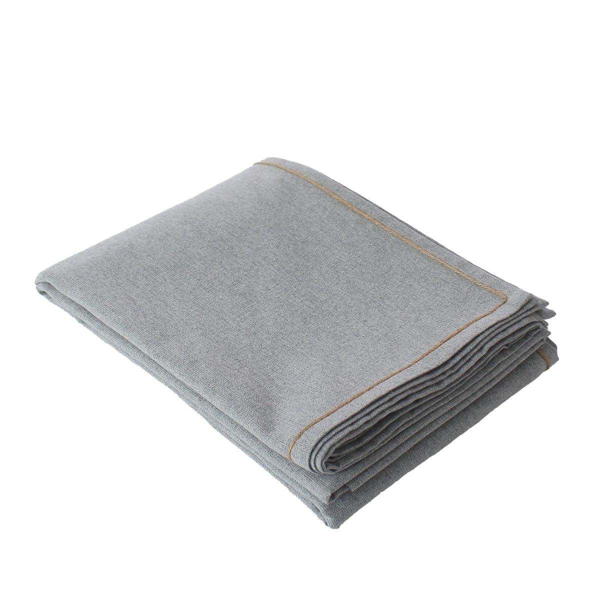 Nappe rectangulaire grise 140x300 cm Lina en coton et polyester tissé