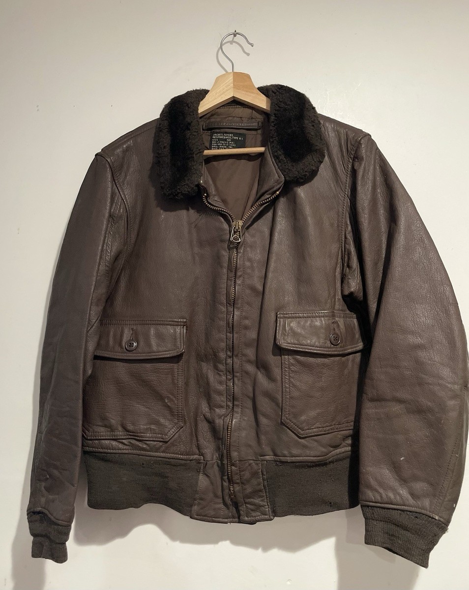 ビンテージ70年代ブリルブロス黒タグ山羊革レザー革G-1海軍フライトJKT42 Vintage 1970s Brill Bros G-1 Flight Jacket 7823E(AS) Size 44