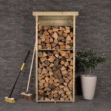 Charles Bentley FSC® Mixed  Single Tall Log Store Firewood Garden Storage Unit