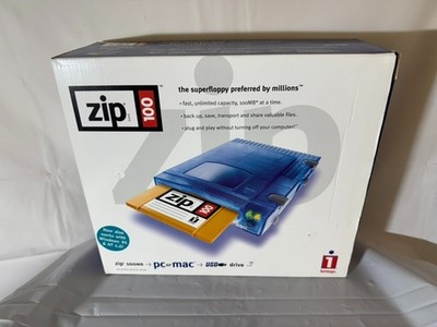 Iomega Zip 100 USB External Drive Bundle   Z100USB   Mac & PC - MINT!!!!!