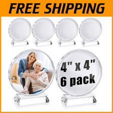 Decorative Crystal Picture Frame Set - 4x4 Inch