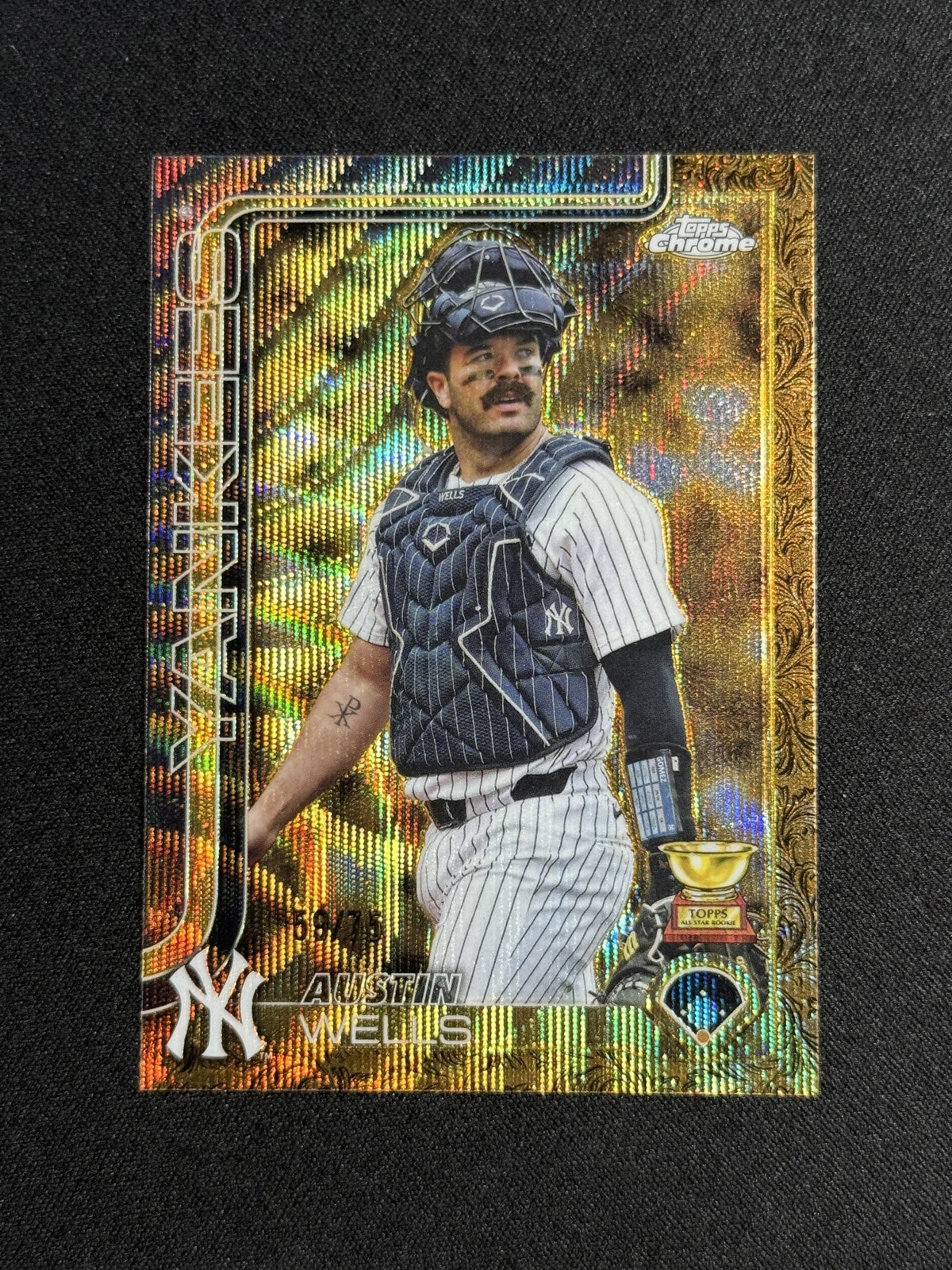 2024 Topps Gilded Collection - Austin Wells #102 Gold Wave Refractor /75 (RC)