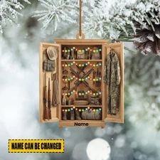 Personalized Hunting Gear Cabinet 2D Flat Ornament, Christmas Home Decor