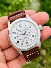 Hamilton Khaki Field Men's White Dial H70555533 Leather Band Watch