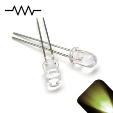 100 x 12v 5mm LED Light Warm Soft White Ultra Bright Internal Resistor 5v-15v no