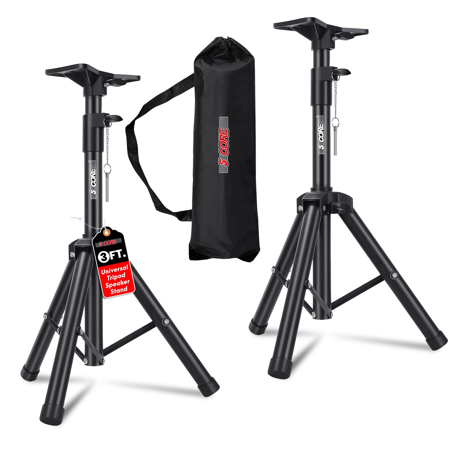 Pair Adjustable 31 - 36" Pa Dj Tripod Heavy Duty W35mm Mount