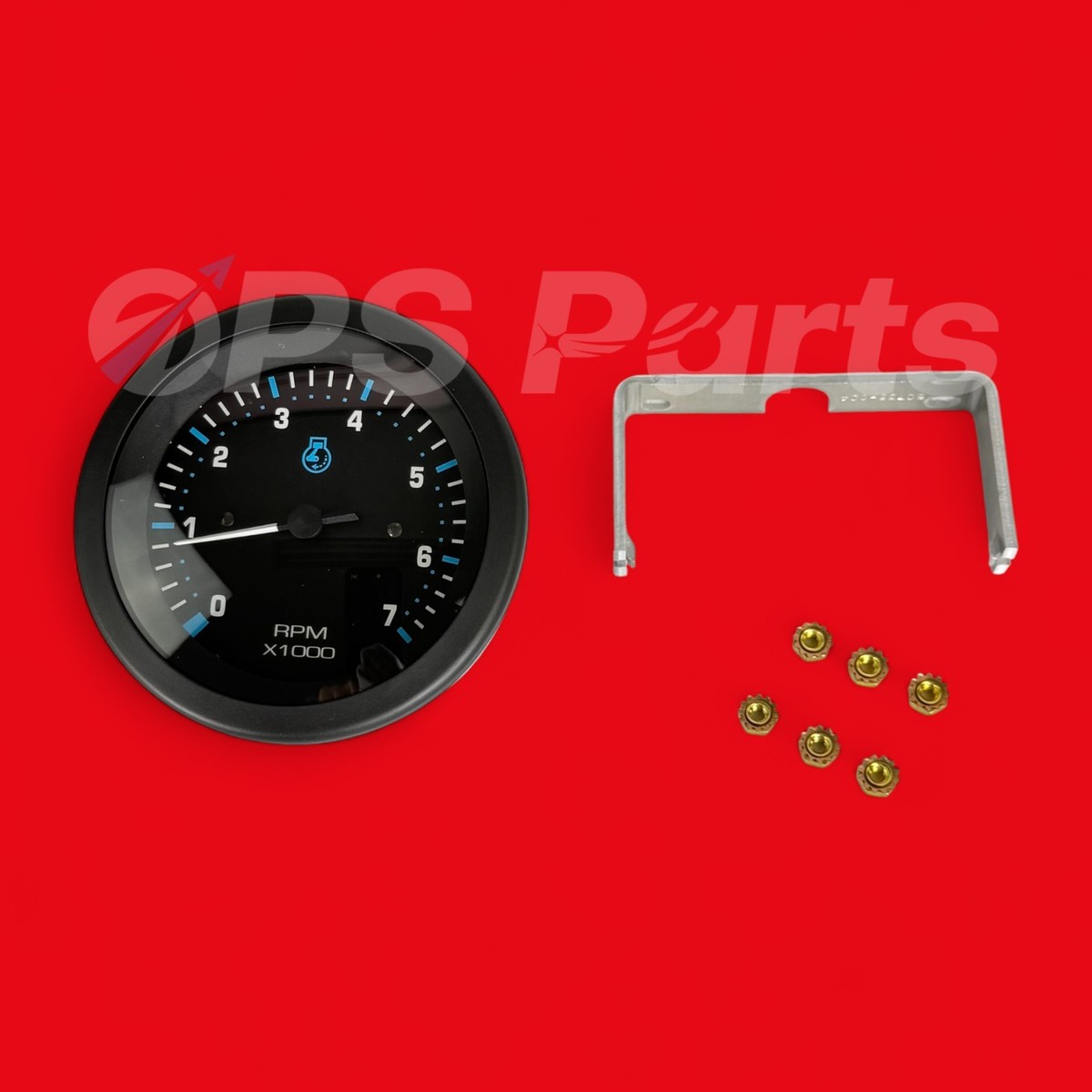 Analog Gauge Set Black - 7K Tach, 65 MPH, Fuel, Volt, Oil Pressure 