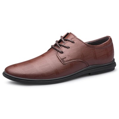 Leather Business Casual Lace Up Men's Soft Soled Shoes Outdoor Dress Sneakers