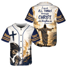 10 Jesus Christian Baseball Jersey Personalized Name Number Faith Blessed Shirts