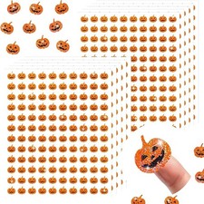 1200Pcs Halloween Mini Laser Stickers Orange Pumpkin Self-Adhesive Stickers Spar