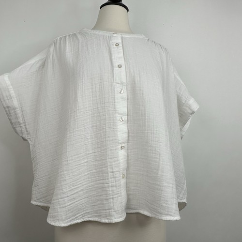 NUEVO CON ETIQUETAS GAP 100% Algodón Gasa Dolman Camisa XL X-LARGE Blanca Grande Top Abotonado - Imagen 5 de 10