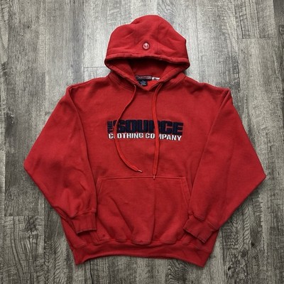 Vintage Y2K The Source Clothing Company Hip Hop Skater Hoodie Red XL