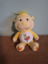 Vintage Care Bear Cousins Playful Heart Monkey Plush 9 Inch Yellow 2004