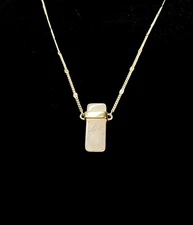 LC Lauren Conrad Rose Quartz Pendant In Rose-gold Tone Long Necklace 30”