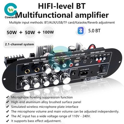 Bluetooth 5.0 Digital Audio Amplifier Board 2.1Channel 50W*2+100W High Power Out
