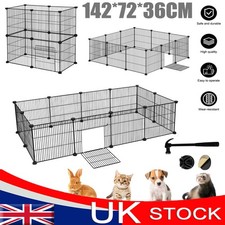 Dog Pet Pen Metal Puppy Play Pen Run Cage Fence Enclosure for Indoor&Outdoor UK