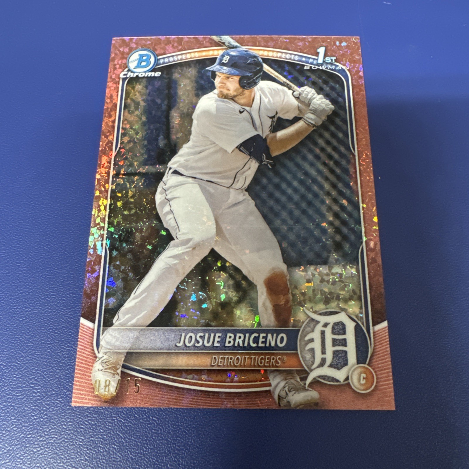 2025 Bowman Chrome Josue Briceno 1st Bowman Rose Gold Mini Diamond 08/15
