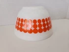 Vintage Pyrex Orange Polka Dot Mixing Nesting Bowl # 401 USA Milk Glass 1.5 Pint
